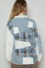 Plaid Mix Frayed Edge Twill Jacket