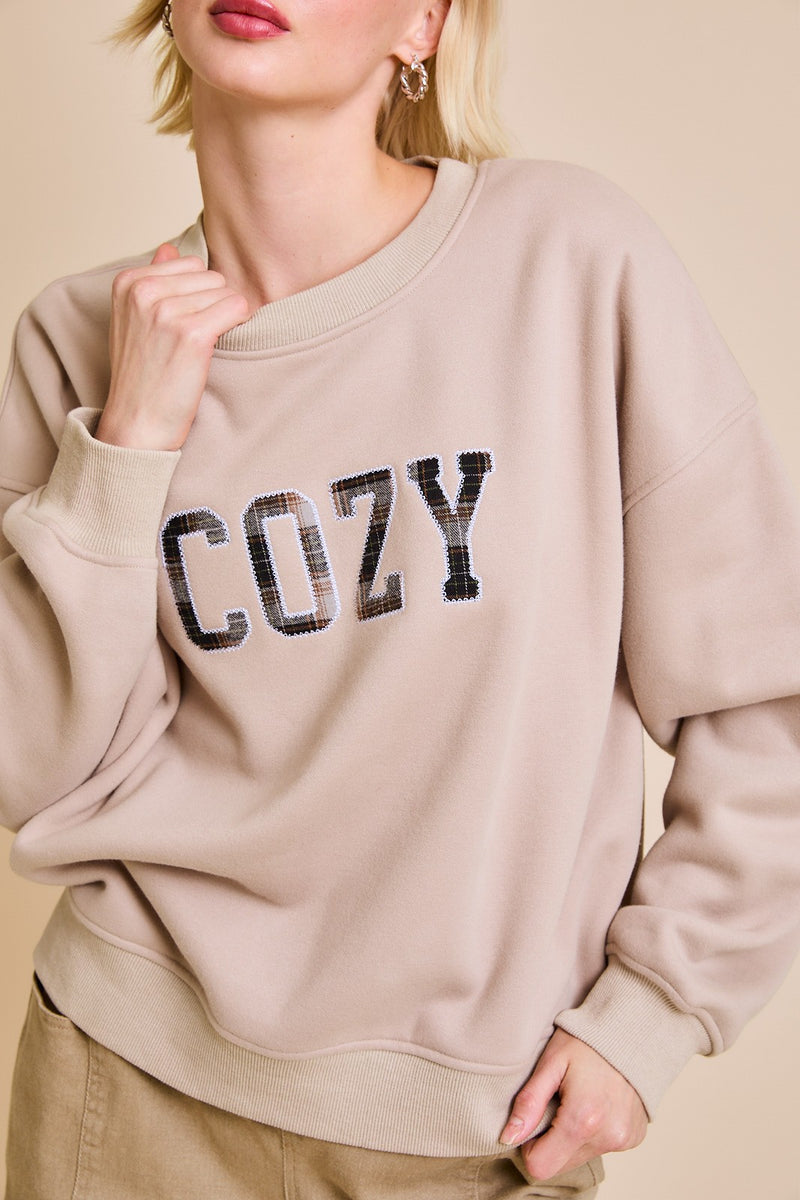 “Cozy” Crew Neck Oversized Sweatshirt