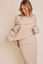 Off Shoulder Neckline Oversized Sweater