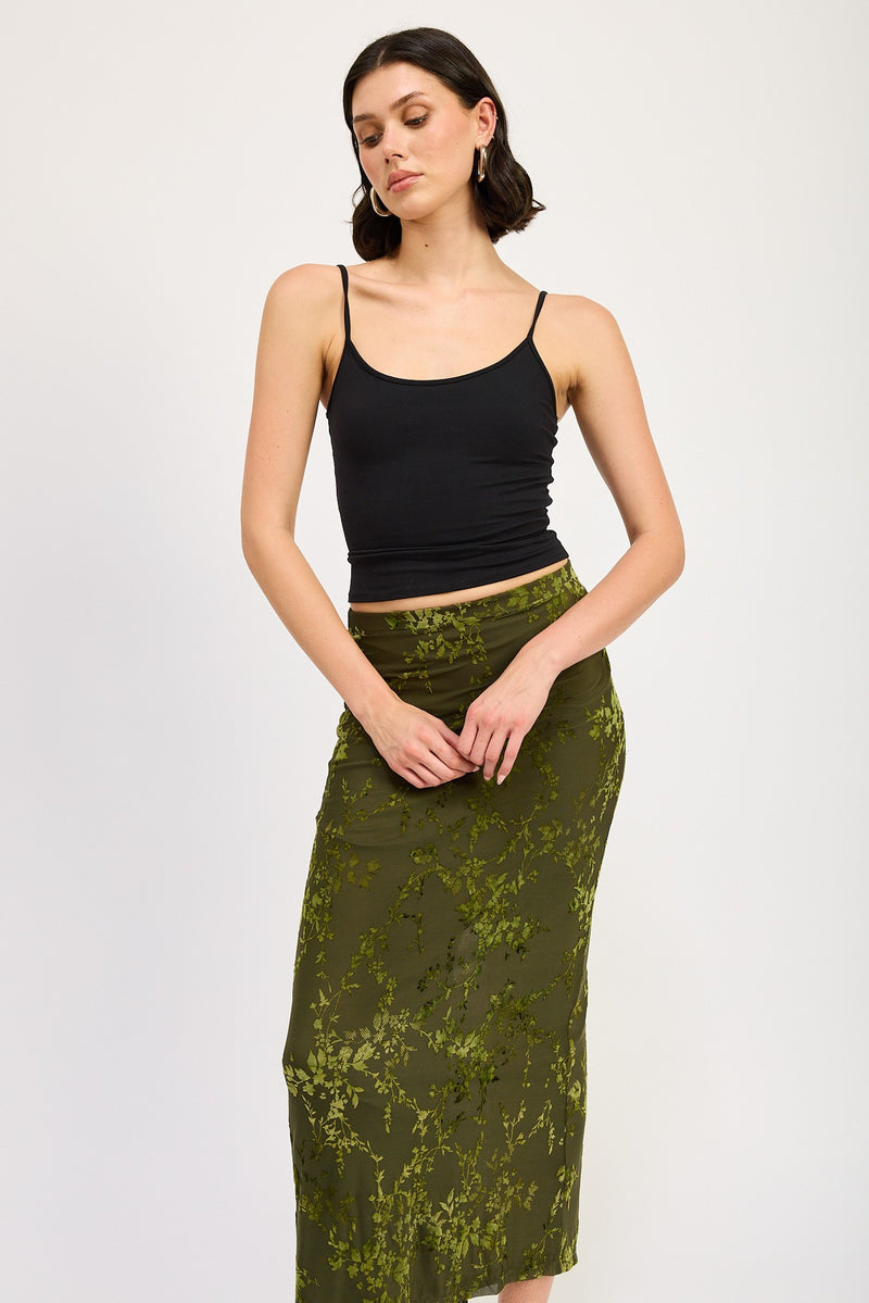 Fitted Maxi Skirt With Slit