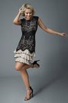 FRANK LYMAN Lace Overlay Dress