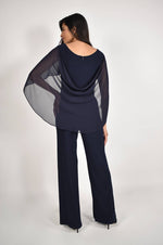 FRANK LYMAN Chiffon Drape Jumpsuit