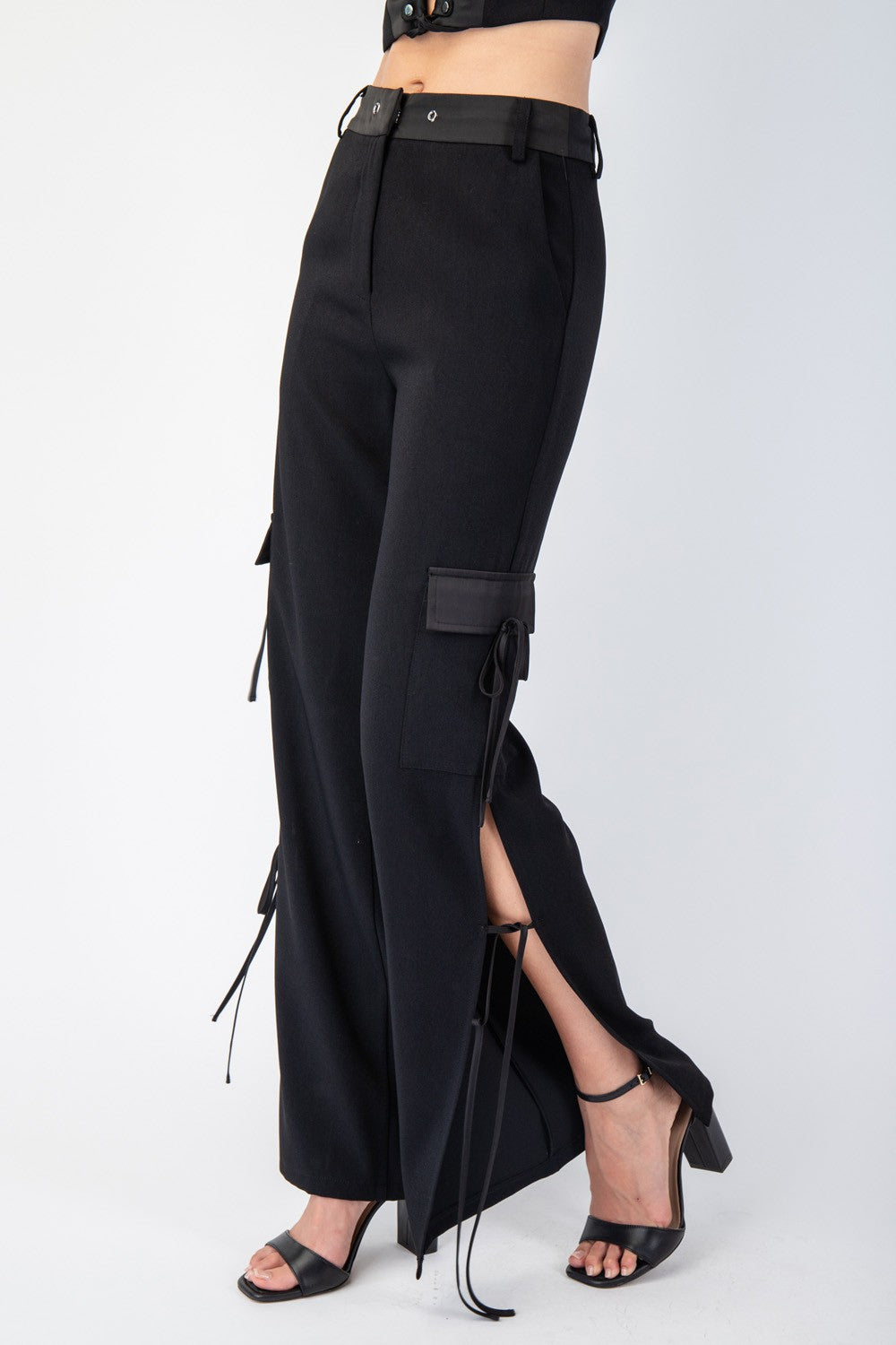 High Waist Side Slit Pant