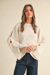 Ribbon Tie Sleeve Sweater Top