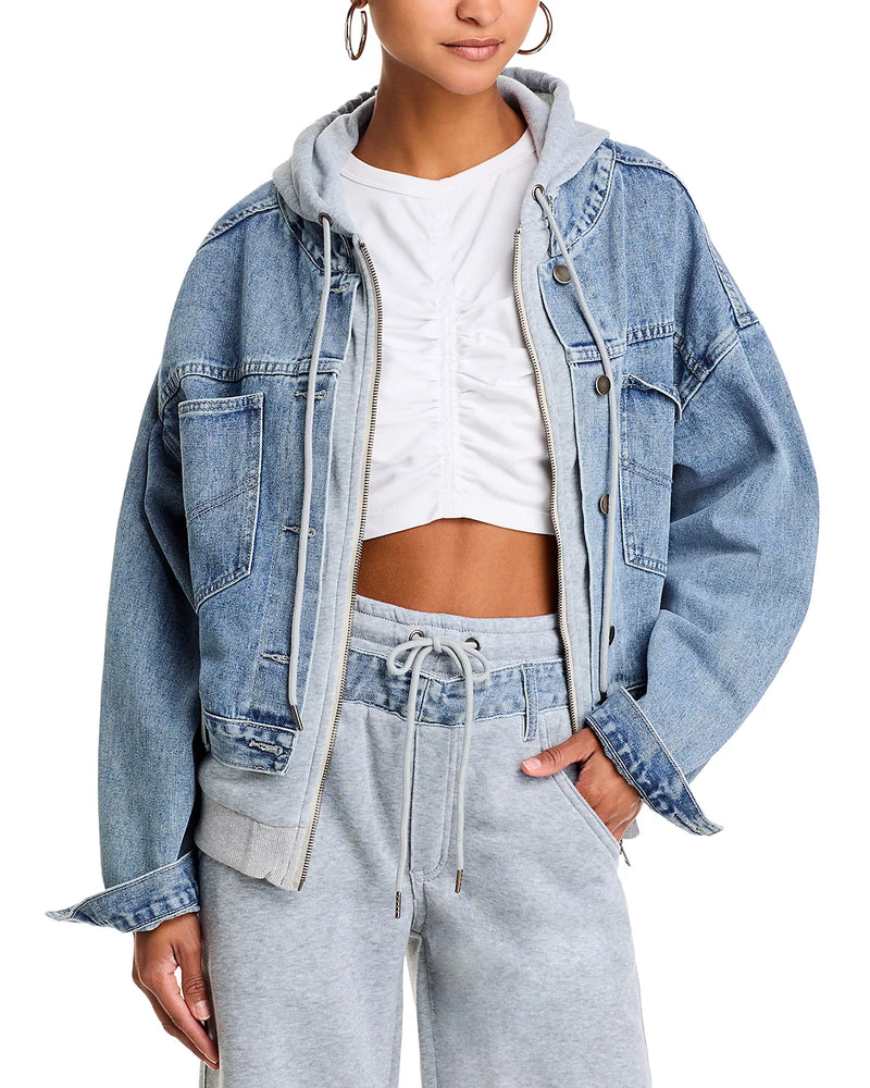 Vintage Havana Washed Denim Fleece Jacket