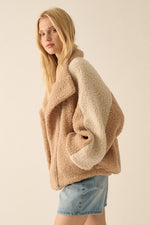 Color Block Sherpa Fleece Jacket