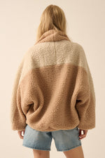 Color Block Sherpa Fleece Jacket