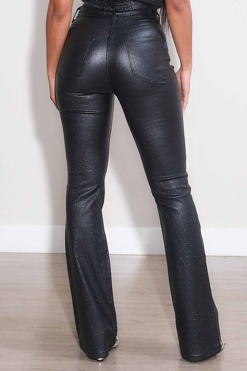 Metallic Bootcut Pants