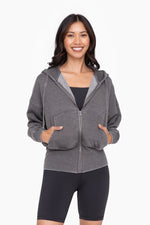 Fleece Hoodie Jacket With Tapered Sleeves