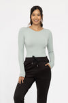 Seamless Ribbed Long Sleeve Top