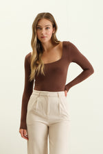 Square Neck Long Sleeve Bodysuit