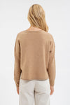 Exposed Seam Split Neck Sweater