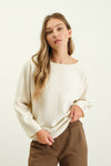 Boat Neck Front Seam Sweater