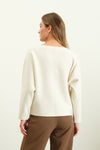 Boat Neck Front Seam Sweater