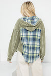 Washed Corduroy Crop Hooded Jacket