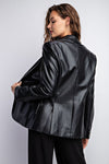 Faux Leather Slim Fit Blazer