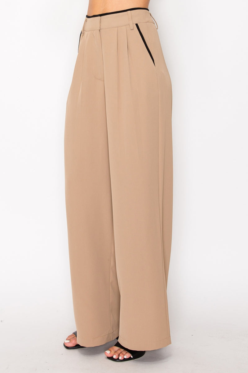 Long Pants With Contrast Edge Detail