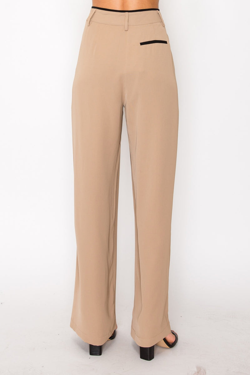 Long Pants With Contrast Edge Detail