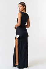 High Slit Side With Bow Detail Maxi Dress