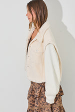 Two Material Faux Fur Vest Jacket