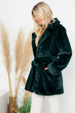 Open Front Faux Fur Coat