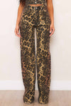 Leopard Wide Leg Jeans