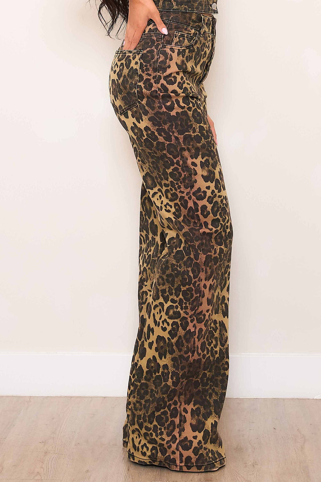 Leopard Wide Leg Jeans