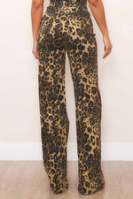 Leopard Wide Leg Jeans