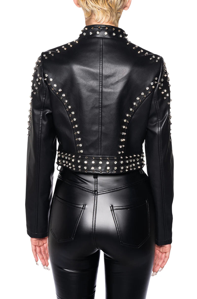 Silvia Crystal Moto Jacket