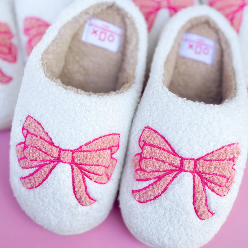 Pink Bow Slippers