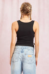 Ribbed Strappy Tie Tank Top