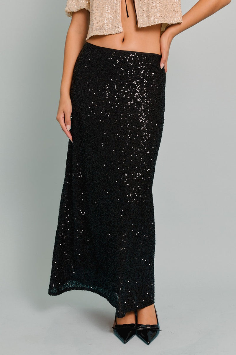 Sequin Bias Maxi Skirt