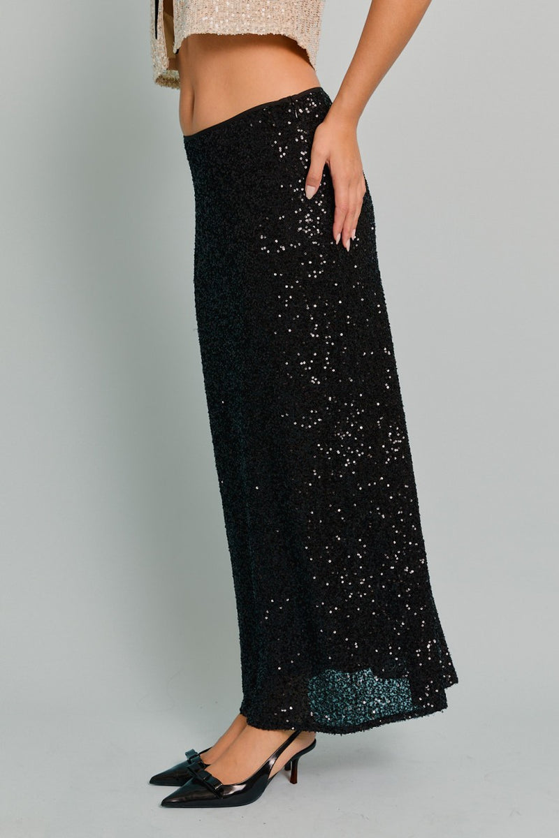 Sequin Bias Maxi Skirt