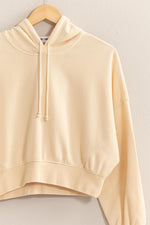 Drop Shoulder Cropped Hoodie