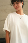 Oversized Distressed Cotton T-Shirt