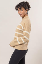 Striped Mock Neck Sweater