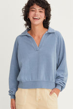 Casual Collared Sweatshirt