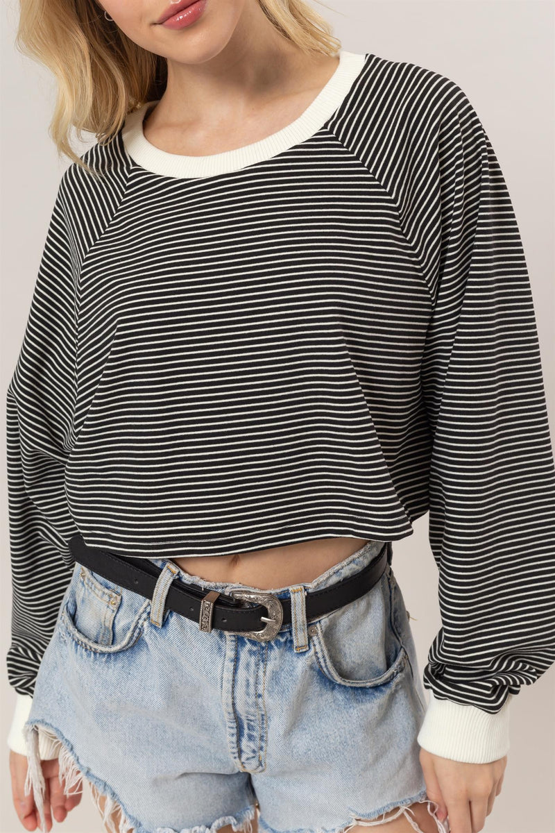 Striped Knit Crop Top