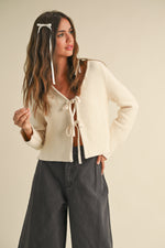 Knitted Tie Front Cardigan