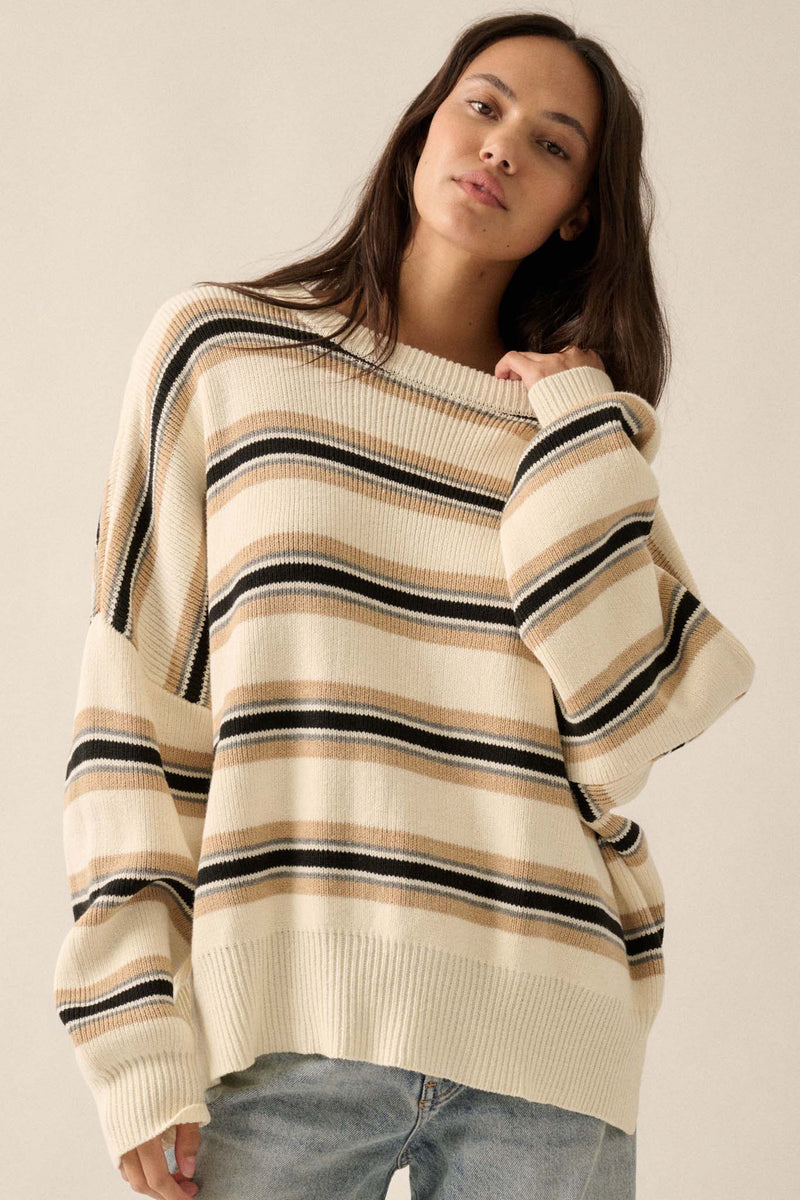 Oversized Stripe Knit Sweater