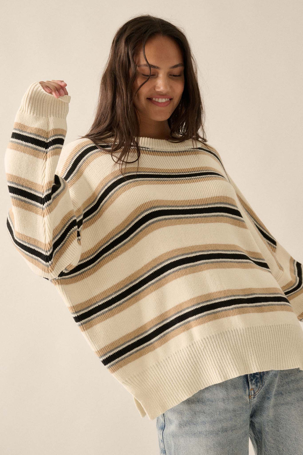 Oversized Stripe Knit Sweater