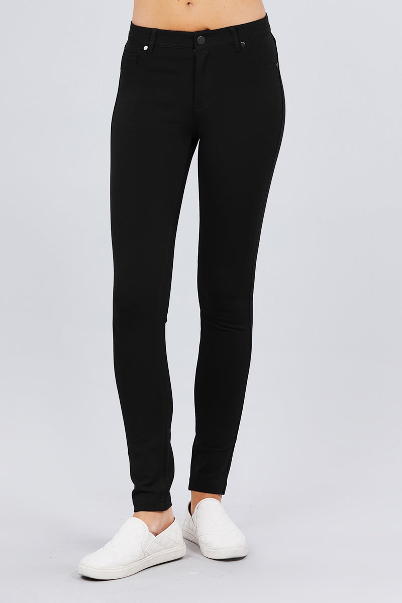 5 Pocket Ponte Mid Rise Skinny Pant