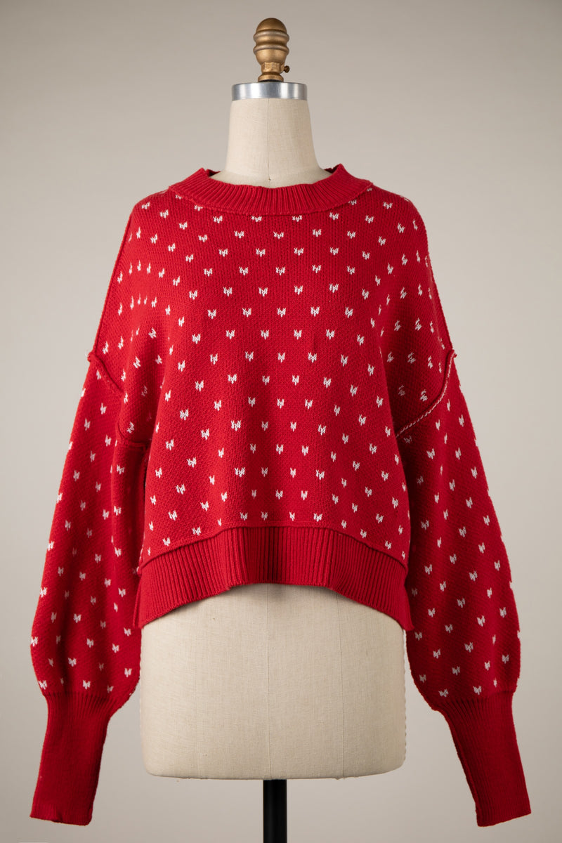 Dot Pattern East Street Cropped Sweater