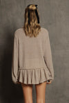 Novelty Knit Sweater With Ruffle