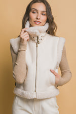 Faux Leather Shearling Vest