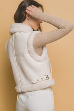 Faux Leather Shearling Vest