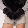 Solid Faux Fur Mitten Gloves