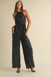 Feather Sequin Jumpsuit