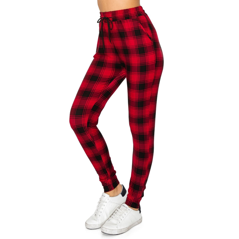 Red Plaid Joggers