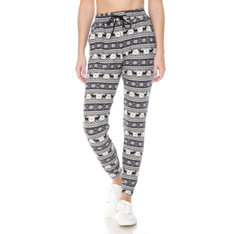 Buttery Soft Printed Drawstring Jogger Pants